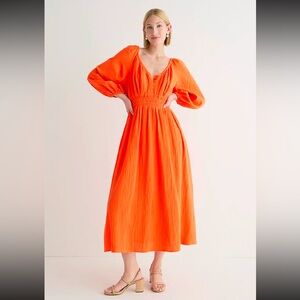 J.Crew V-Neck Midi Dress in Soft Gauze Size Medium